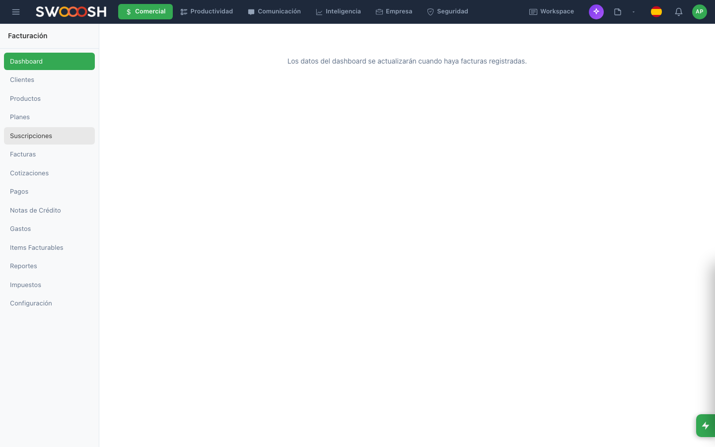 Nabú billing module for financial institutions with automated invoice generation, payment statuses and reconciliation