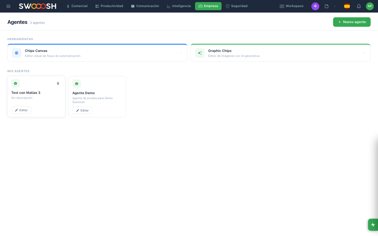 Nabú visual AI agent builder with draggable blocks for designing conversation flows without code